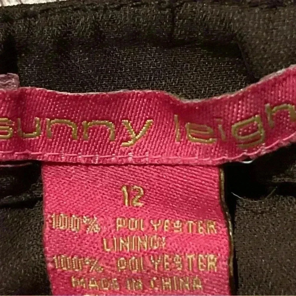 Sunny Leigh Women's Fit & Flare Lined Skirt Size 12 Brown Handkerchief Hem - Picture 5 of 8